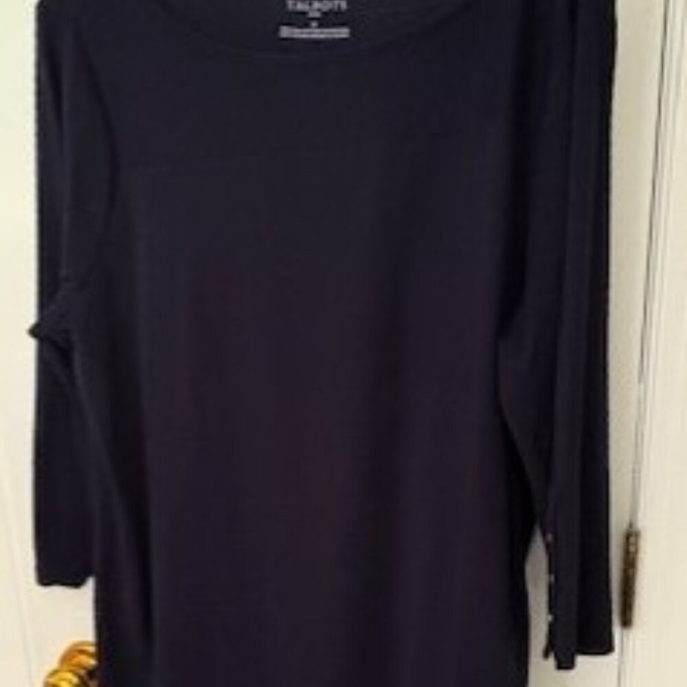 Talbots Classy Navy Ribbed Tunic Size 1X